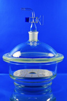 Desiccator with tube, stopcock SJ 24/29 and porcelain plate, 150 mm, SIMAX