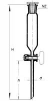Lievik deliaci prikvapkávací so sklenenou zátkou, NZ 19/26, sklenený kohút, 100 ml, SIMAX