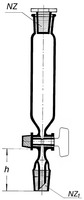 (MOQ! on request) Lievik deliaci válcovitý so sklenenou zátkou, NZ 29/32, sklenený kohút, 250 ml, SIMAX