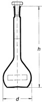 Baňka odměrná, třída A, NZ 14/23, skleněná zátka, 200 ml, SIMAX