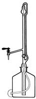 Automatic burette according to Pellet with spout and overflow stopcock, class B, incl. bottle and balloon, 25 ml, SIMAX