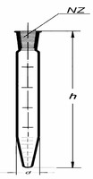 Skúmavka so špicatým dnom, priemer 17 x 120 mm, NZ 14/23, 10 ml, SIMAX