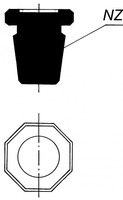 Stopper, octagonal, press-fit stopper (lightweight), SJ 34/35, SIMAX