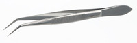 Forceps 18/10 steel, sharp-bent, L=130mm