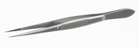 Forceps, stainless steel, sharp, L=105mm