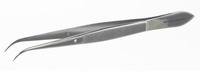 Forceps, stainless steel, sharp-bent, L=105mm