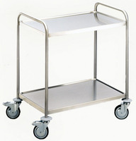 Laboratory cart, 18/10 Steel, 2 plates