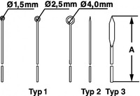 Eye 18/10 steel f. Needle holder KOLLE, L=100mm, D=2,5mm