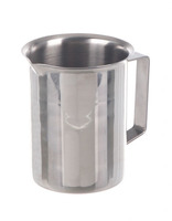 Beaker w. rim a. handle, 18/10 steel, 500ml