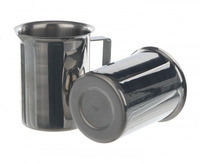 Beaker w. rim, spout a. handle, 18/10, steel, 250ml