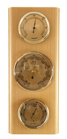 Barometr s teploměrem a vlhkoměrem, přírodní dřevo, 270 x 110 mm