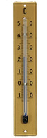 Teploměr pokojový 0 až +40°C, zlatý plast, 100 x 20 mm