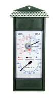Teploměr a vlhkoměr maxima-minima -50 až +50°C, 20 - 100%, zelený, 250 x 110 x 40 mm