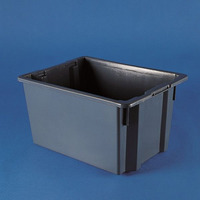 Stackable tray, HDPE, grey, 27 l, 340 x 455 x 250 mm, Kartell