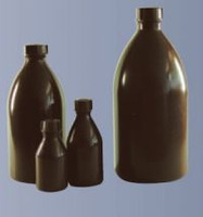 Fľaša guľatá úzkohrdlá LDPE so skrutkovacím uzáverom, 100ml, GL 18, hnedá