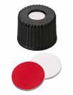 Uzáver skrutkovací  PP s otvorom, ND8,  čierny,  septum PTFE červené/silikon biely/PTFE červené,  45°,   šírka 1, 0mm,  bal.100ks