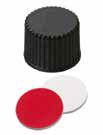 Uzávěr šroubovací PP, ND8, černý, septum silikon bílý/PTFE červený UltraClean, 45°,  šířka 1,3mm, bal.100ks