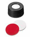 Uzávěr šroubovací PP s otvorem, UltraBond, ND9, černý, septum silikon bílý/PTFE červený, 45°,  šířka 1,3mm, bal.100ks