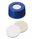 Uzávěr šroubovací PP s otvorem, UltraBond, ND9, modrý, septum silikon béžový/PTFE bílý, 45°,  šířka 1,3mm, bal.100ks