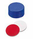 Uzávěr šroubovací PP,ND9, modrý, septum silikon bílý/PTEF červený, UltraClean, 55°,  šířka 1,0mm, bal.100ks