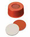 Uzáver skrutkovací PP s otvorom, ND9,  červený,  septum guma červá/PTFE béžové,  IM Quality,  45°,   šírka 1, 0mm,  bal.100ks