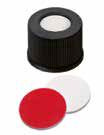 Uzávěr šroubovací PP s otvorem, ND10, černý, septum silikon bílý/PTFE červený, UltrClean, 45°,  šířka 1,3mm, bal.100ks