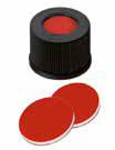 Uzávěr šroubovací PP s otvorem, ND10, černý, septum PTFE červený/silikon bílý/PTFE červený, 45°,  šířka 1,0mm, bal.100ks