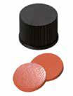 Uzávěr šroubovací PP s otvorem, ND10, černý, septum guma červenoor./TEF transparent, 62°,  šířka 1,3mm, bal.100ks