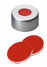 Uzávěr  krimplovací Al s otvorem,ND11, septum PTFE červený/silikon bílý/PTFE červený, UltraClean, 45°,  šířka 1,0mm, bal.100ks
