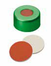Uzávěr krimplovací Al s otvorem,ND11, zelený, septum guma červená/PTFE béžový,  IM Quality, 45°,  šířka 1,0mm, bal.100ks