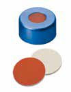 Uzávěr krimplovací Al s otvorem,ND11, modrý, septum guma červená/PTFE béžový,  IM Quality, 45°,  šířka 1,0mm, bal.100ks