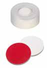 Uzávěr zaklapávací PE s otvorem, tvrdý, ND11, septum silikon bílý/PTFE červený, UltraClean, 45°,  šířka 1,3mm, bal.100ks
