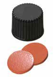 Uzávěr šroubovací PP, černý, ND15, septum kaučuk červenoor./TEF transparent, 60°,  šířka 1,3mm, bal.100ks
