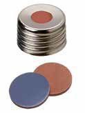 Uzávěr šroubovací magnetický s otvorem, ND18, stříbrný, septum butyl červený/PTFE šedý, 55°,  šířka 1,6mm, bal.100ks
