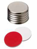Uzáver skrutkovací magnetický,  ND18,  strieborný,  septum silikon biely/PTFE červený UltraClean,  45°,   šírka 1, 3mm,  bal.100ks