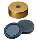 Uzávěr krimplovací magnetický s otvorem, zlatý, PHARMA, septum butyl/PTFE, 50°,  šířka 3,0mm, bal.100ks