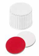 Uzávěr šroubovací PP, ND20, septum butyl červený/PTFE šedý, 55°,  šířka 1,3mm, bal.100ks