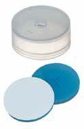 Uzávěr PE s otvorem, ND20, septum silikon modrý transparent/PTFE bílý, nářez Y, 45°,  šířka 1,3mm, bal.100ks