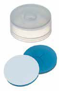 Uzávěr PE s otvorem 8mm, ND20, septum silikon modrý transparent/PTFE bílý, nářez Y, 45°,  šířka 1,3mm, bal.100ks