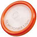 Filtr stříkačkový, 30 mm, HPLC, skleněné vlákna/GL, 1,2 µm, oranžový, popis typu membrány, (bal. 100 ks)