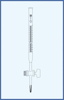 Burette with straight stopcock, glass key, QUALICOLOR, class B 10 ml (0, 1)