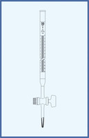 Burette with straight stopcock, glass key, with Schellbach stripe, QUALICOLOR, class B 25 ml (0, 1)