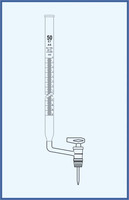 Burette with lateral stopcock, lateral glass key, QUALICOLOR, class AS 10 ml (0, 05)