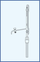 Automatic burette according to Pellet with stopcock, with intermediate stopcock, glass key, QUALICOLOR, class B 100 ml (0, 2)