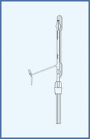 Byreta automatická dle Pelleta, tř. B, teflonový ventil, přepouštěcí kohout, skleněné kladívko, 25/0,1 ml