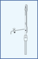 Automatic burette according to Pellet with stopcock, glass key, QUALICOLOR, class AS 10 ml (0, 02)