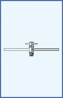 Single way stopcock - complete with PTFE key SJ 12, 5 mm - tube 8/1, 5 + capillary 7/2, 5 mm (boring 2, 5 mm)