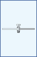 Single way stopcock - complete with glass key SJ 12, 5 mm - capillary 7/2, 5 + capillary 7/2, 5 mm (boring 2, 5 mm)