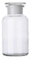 Fľaša širokohrdlá,  biela,  prachovnica,  NZ 45/27,  500 ml,  Sklárny Moravia