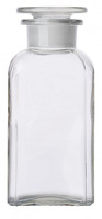 Wide neck bottle, clear, square, SJ 29/22, 250 ml, Sklárny Moravia